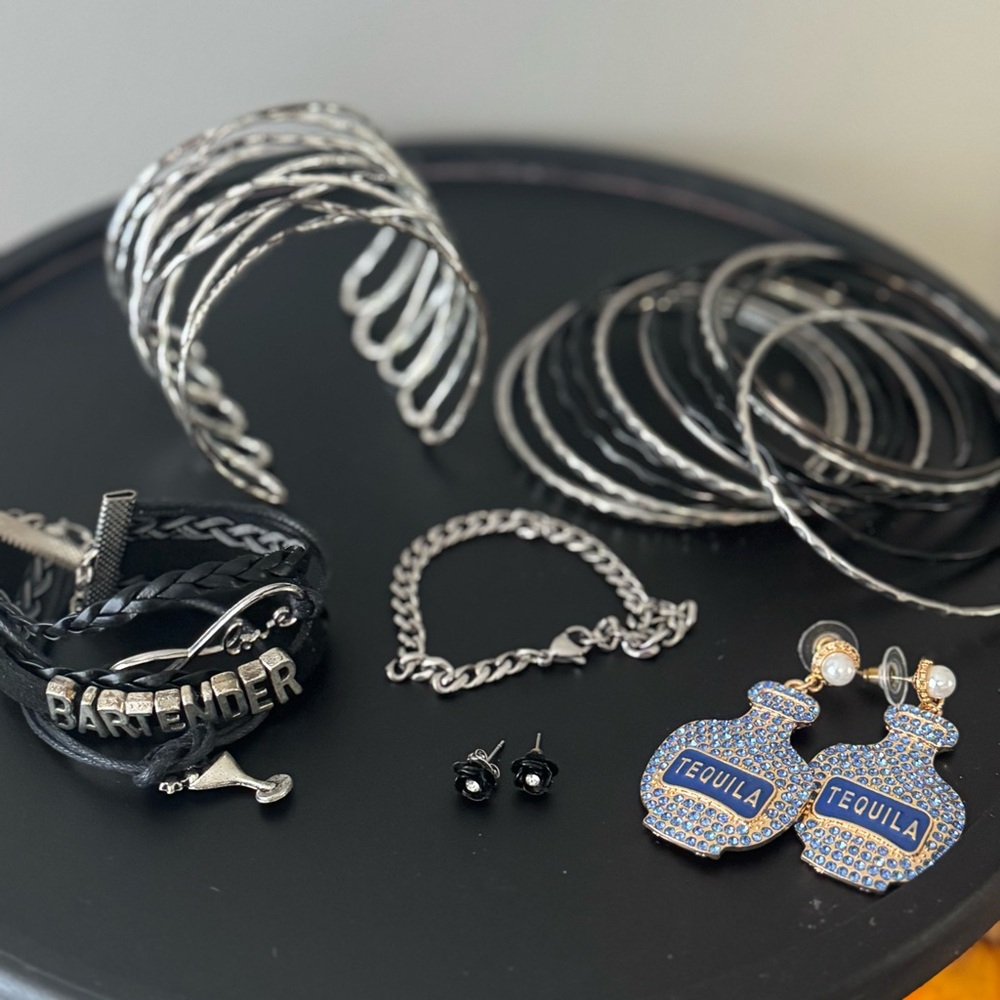 Bartender Black & Silver Jewelry Bundle